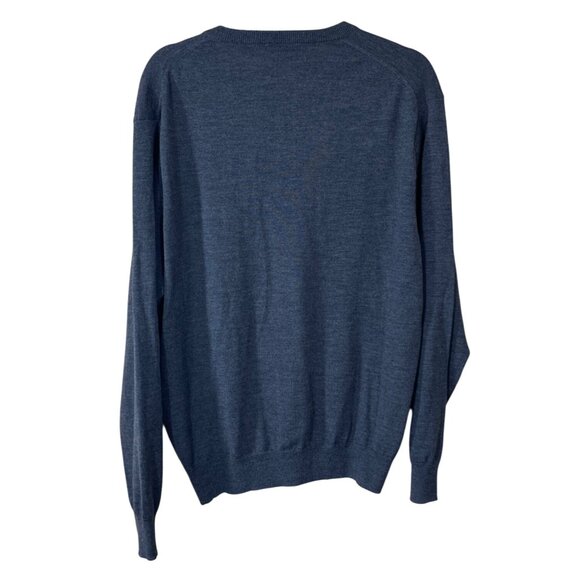 JoS A Bank Merino Wool Sweater Charcoal V-Neck Size L Large Grey - Picture 2 of 5